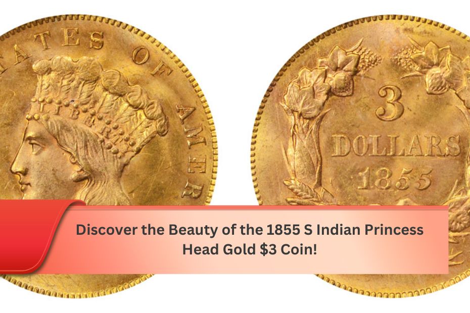 Discover the Beauty of the 1855 S Indian Princess Head Gold $3 Coin!